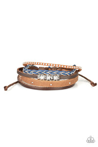 Day-Trip Trotter - Blue Urban Pull Cord Bracelet