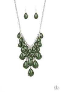 Shop 'Til You TEARDROP - Green Necklace - Box 7 - Green