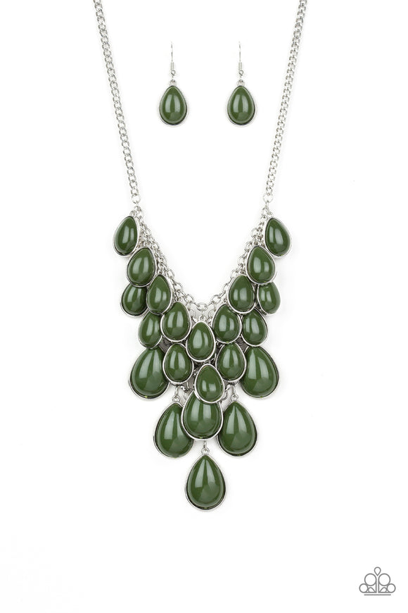 Shop 'Til You TEARDROP - Green Necklace - Box 7 - Green