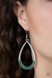 Take A Dip - Green Earrings