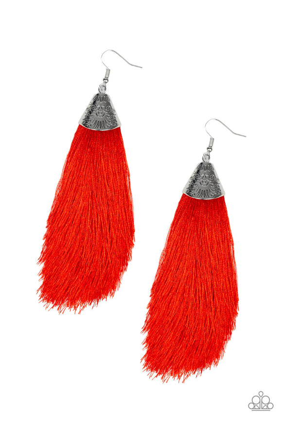 Tassel Temptress - Red Earring - Box RedE1