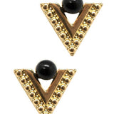 Aztec Empire - Black/Gold Post Earring - Box 2 - Gold