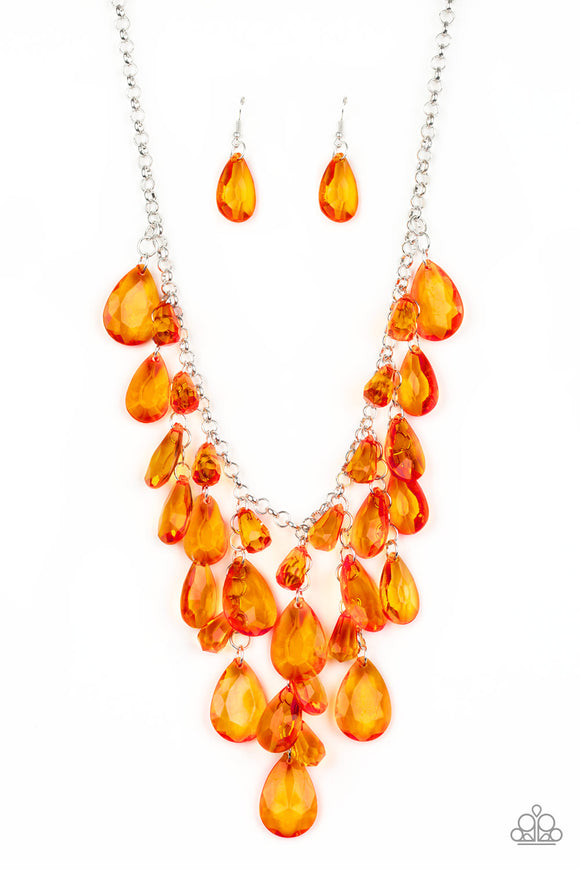 Irresistible Iridescence - Orange Necklace - Box 4 - Orange