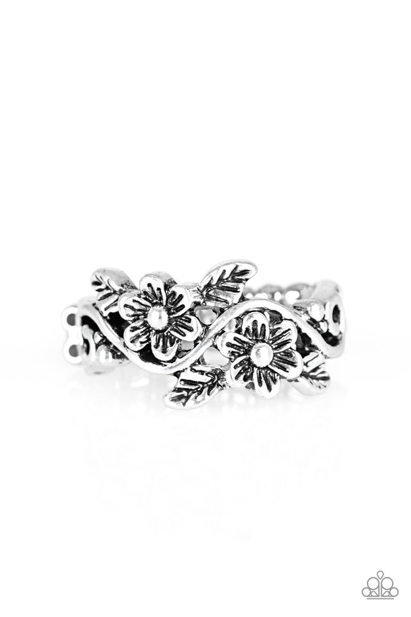 Stop and Smell The Flowers - Silver Ring - Box 12