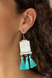 Tassel Retreat - Blue Fringe Earrings