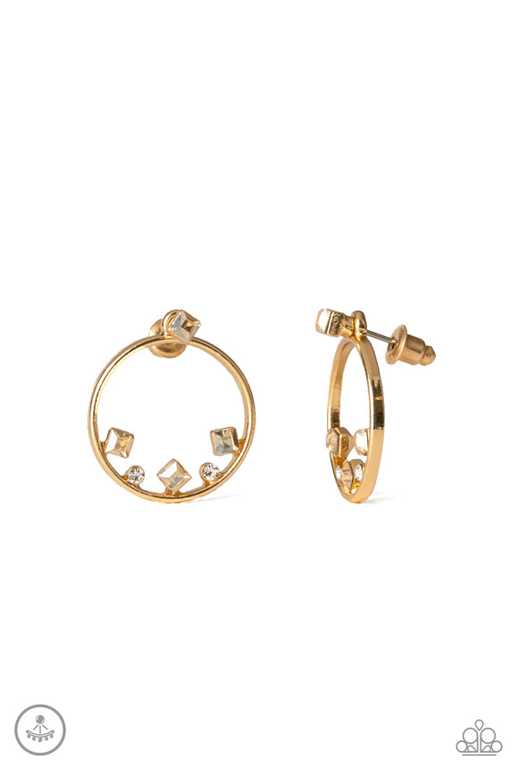 Top-Notch Twinkle - Gold Double-Sided Post Earrings - Box 1 - Double-Sided Post