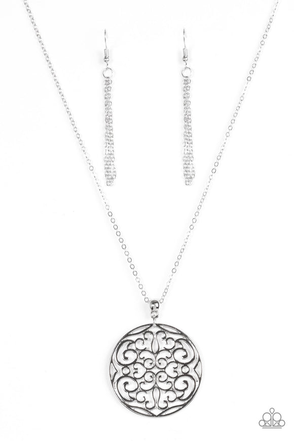 All About Me-dallion - Silver Necklace - Box 13 - Silver