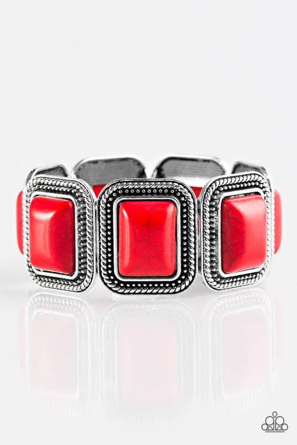 Cowgirl Chic - Red Stretch Bracelet