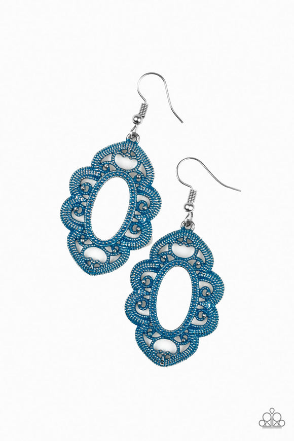 Mantras And Mandalas - Blue Earrings