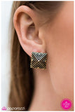 Dance Of The Pyramids - Brass Post Earring - Box 1 - Brass