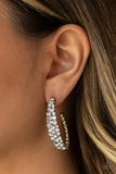 A GLITZY Conscience - White Hoop Earring
