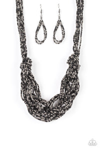 City Catwalk - Black Seed Bead Necklace - Box 16 - Black