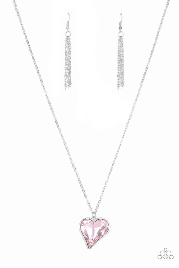 Heart Flutter - Pink Necklace - Box 3 - Pink