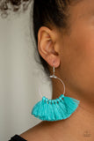 Peruvian Princess - Blue Fringe Earrings