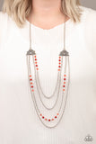 Pharaoh Finesse - Red Necklace - Box 4 - Red