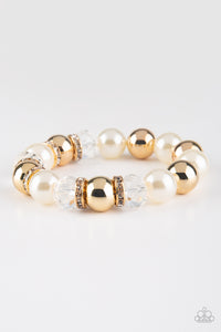 Camera Chic - White Stretch Bracelet