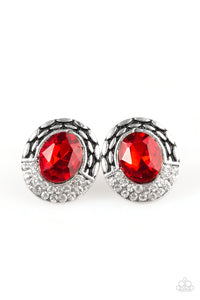 Go Go GLITTER - Red Post Earring - Box 1 - Red