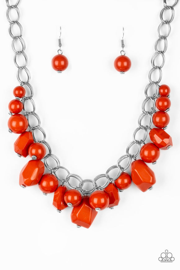 Gorgeously Globetrotter - Orange Necklace - Box 2 - Orange