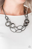 Metallic Maverick - Black Necklace - Box 9 - Black