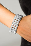 Put On Your GLAM Face - Silver Stretch Bracelet - Stretch Silver Box