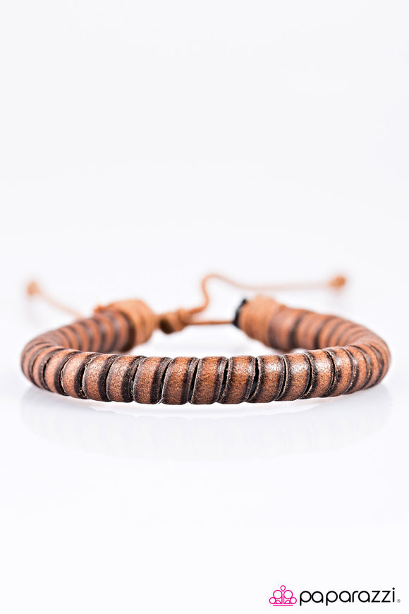Today is The Day - Brown Urban Pull Cord Bracelet