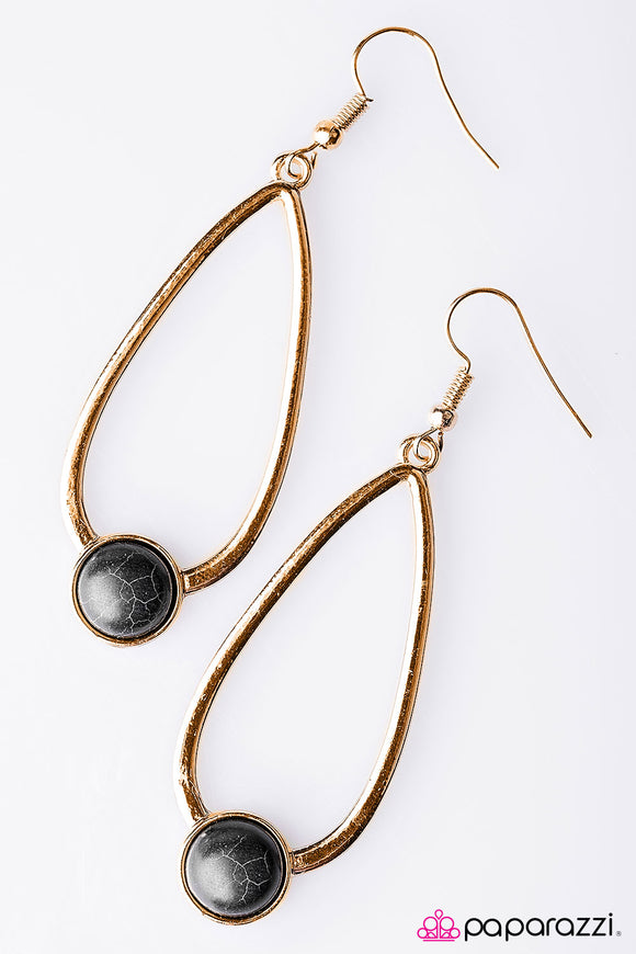 Milestones - Black/w gold Earring