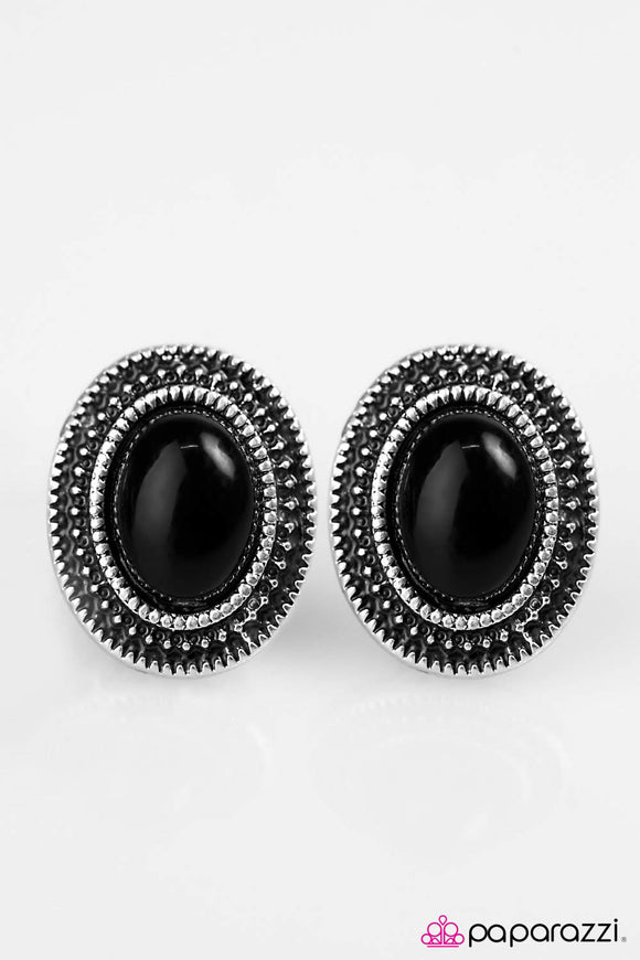 Carefree Cavalier - Black Post Earring - Box 2 - Black