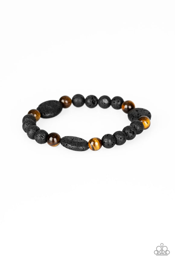 A Hundred And Zen Percent - Brown Stretch Bracelet