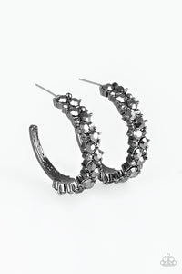 Glitter Galaxy - Black  Hoop Earring