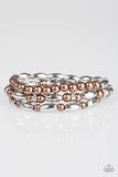 Chic Contender - Brown Stretch Bracelet