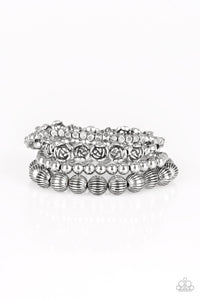 Rose Garden Gala - Silver Bracelet - Stretch Silver Box