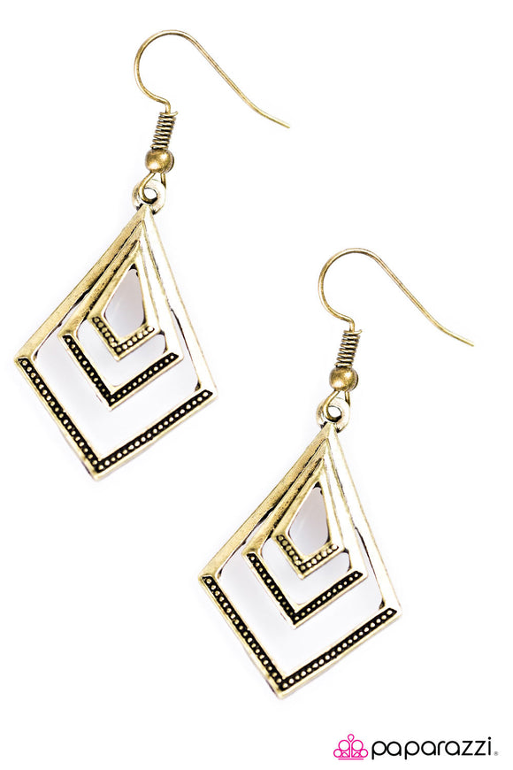 Don't GEO There! - Brass Earrings