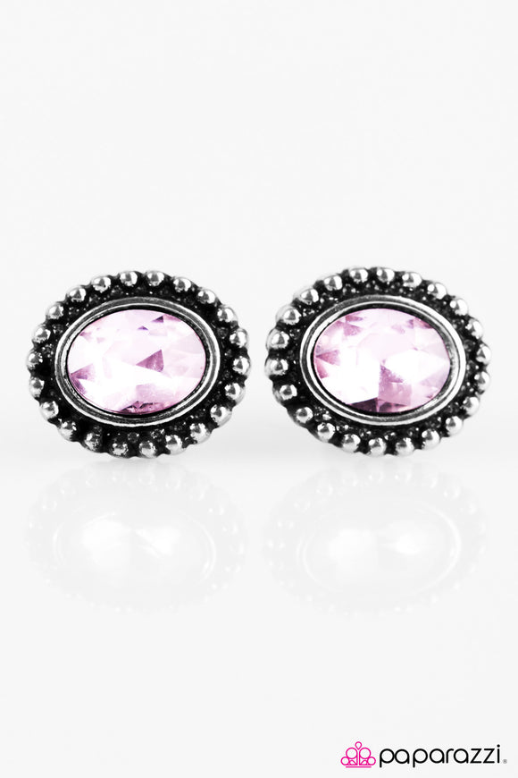 ViVa La Glam - Pink Post Earring - Box 1 - Pink