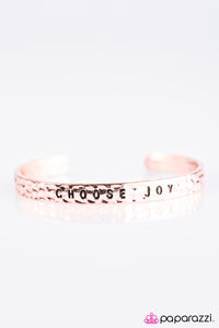 Choose Joy - Rose Gold Cuff Bracelet - Bangle Gold Box