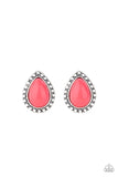 Boldly Beaded - Pink Post Earrings