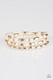 Chic Contender - Gold Stretch Bracelet