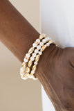 Chic Contender - Gold Stretch Bracelet