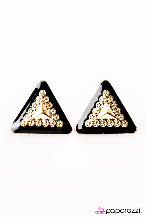 Style Surge - Gold/Black Post Earring - Box 2 - Gold