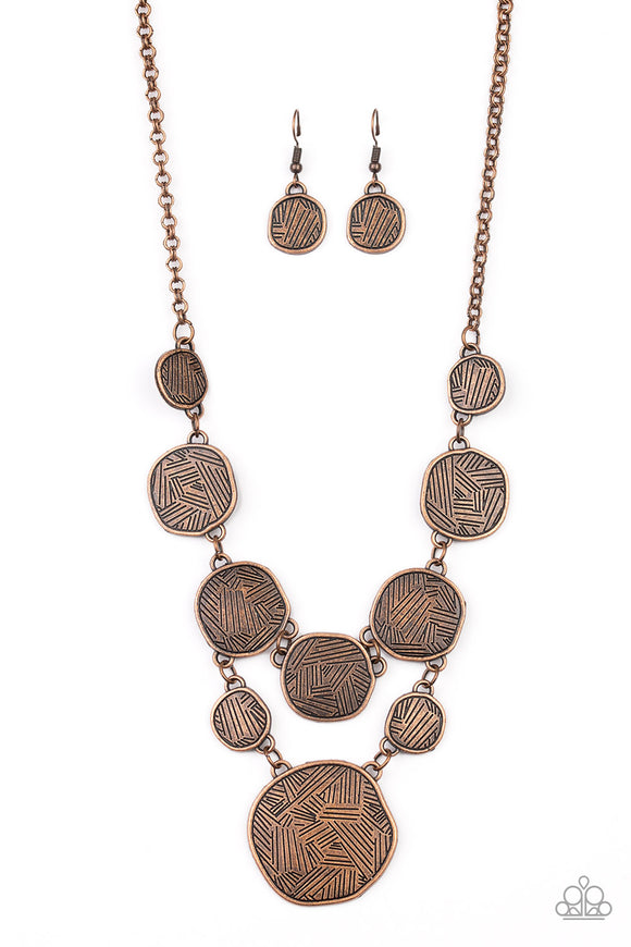 Metallic Patchwork - Copper Necklace - Box 2 - Copper