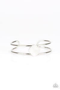 Turn Up The Glow - White Cuff Bracelet