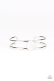 Turn Up The Glow - White Cuff Bracelet