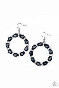 Ring Around The Rhinestones - Blue Earrings