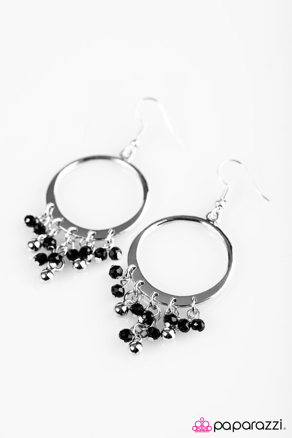 Crystal Chandeliers - Black Earring