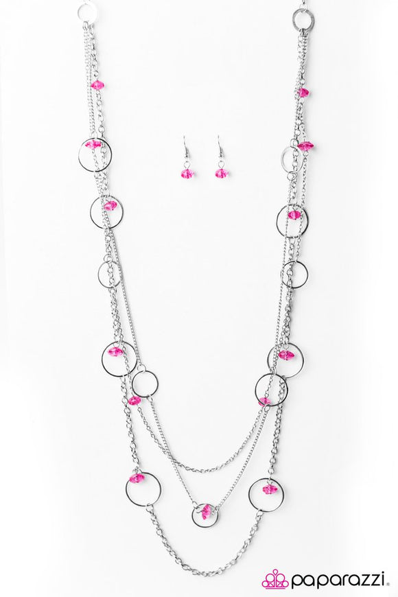 Footloose and Fancy Free - Pink Necklace - Box 8 - Pink