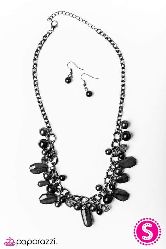 Mardi Gras Gala - Black Necklace - Box 14 - Black