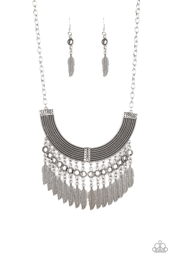 Fierce Feathers - Silver Necklace - Box 17 - Silver