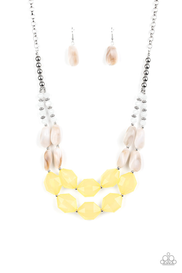 Seacoast Sunset- Yellow Necklace - Box 1 - Yellow - Summer Party Pack 2020