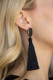 VA Va PLUME - Black Post Fringe Earring - Box 2 - Black