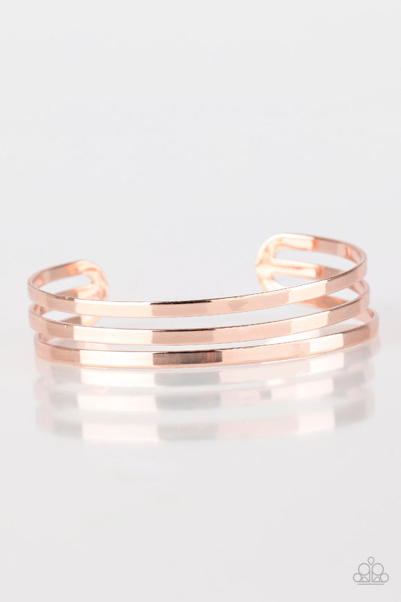 Street Sleek - Rose Gold Cuff Bracelet - Bangle Gold Box