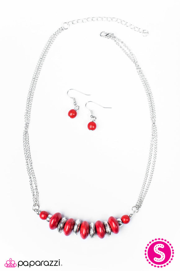 On Mountain Time - Red Necklace - Box 3 - Red